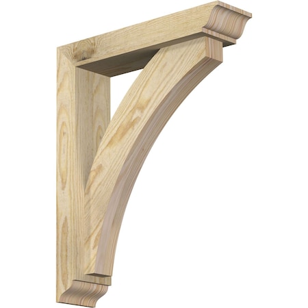 Ekena Millwork Thorton Traditional Rough Sawn Bracket w/ Offset Brace, Douglas Fir, 4"W x 16"D x 20"H BKT0402X16X20THR01RDF